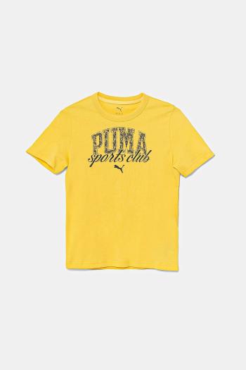 Detské bavlnené tričko Puma CLASS Graphic Tee žltá farba, s potlačou, 685814