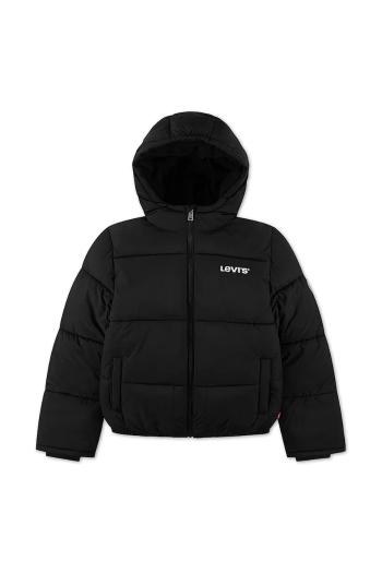 Detská bunda Levi's HVWT PUFFER WITH LOGO ELAS čierna farba, 9EN633