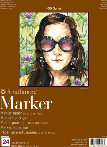 Strathmore Serie 400 Smooth Marker Pad Skicár 31 x 23 cm 190 g