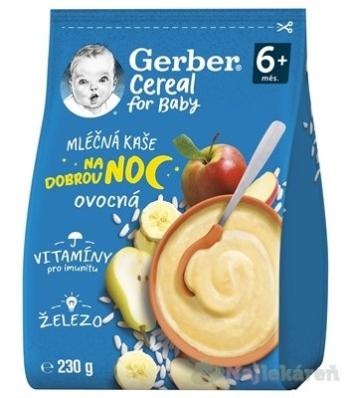 Gerber Cereal Mliečna KAŠA Dobrú noc Ovocná (od ukonč. 6. mesiaca) 230 g