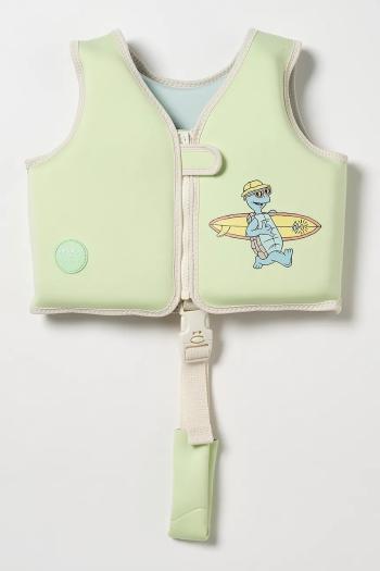 Detská plavecká vesta SunnyLife Shred Turtle Aqua x Rip Curl 2-3 years zelená farba