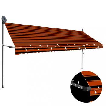 Ručne zaťahovacia markíza s LED svetlom 400x120 cm Dekorhome