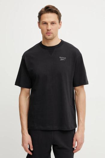 Bavlnené tričko Reebok Classic pánske, čierna farba, jednofarebné, 100214087