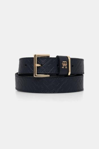 Kožený opasok Tommy Hilfiger tmavomodrá farba, AW0AW17974
