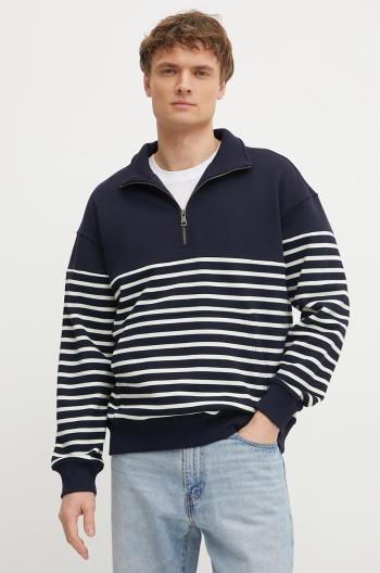 Bavlnená mikina Tommy Hilfiger pánska, tmavomodrá farba, vzorovaná, MW0MW39303