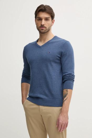 Bavlnený sveter Tommy Hilfiger čierna farba, tenký, MW0MW14745