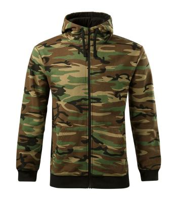 MALFINI Pánska mikina Camo Zipper - Maskáčová hnedá | XXXL