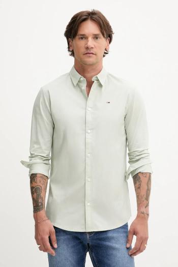 Košeľa Tommy Jeans tmavomodrá farba, slim, s klasickým golierom, DM0DM04405
