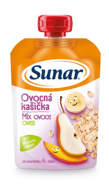 Sunar kašička mix ovoce, ovsené vločky 120 g,SUNAR Kapsička Ovocná kašička mix ovocia, ovsené vločky 120 g