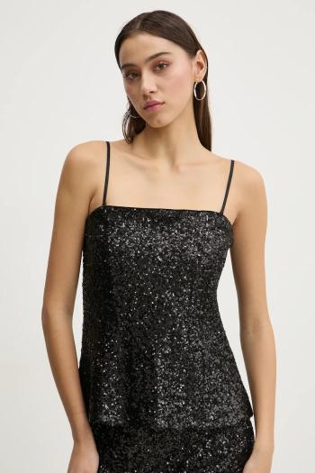 Blúzka Abercrombie & Fitch dámska, čierna farba, s nášivkou, KI140-4635