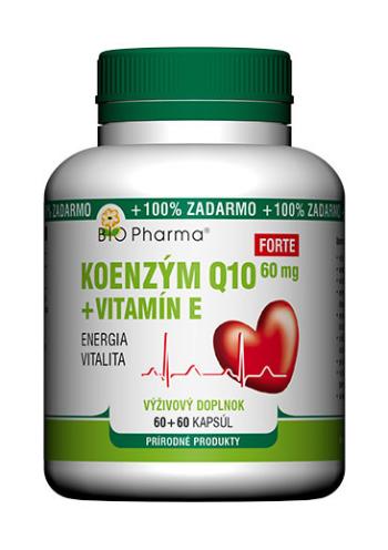 BIO PHARMA Koenzým Q10 60 mg+Vit.E Forte 120 kapsúl