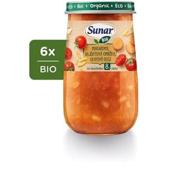 Sunar BIO príkrm makaróny, paradajková omáčka, olivový olej 8m+, 6× 190 g (8592084419493)