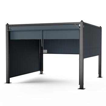 Blumfeldt Pantheon Cortina pergola 3x3 m, odolná voči poveternostným vplyvom, hliník, prášková farba, rolety