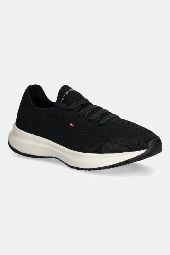 Tenisky Tommy Hilfiger TH KNIT RUNNER čierna farba, FW0FW08813