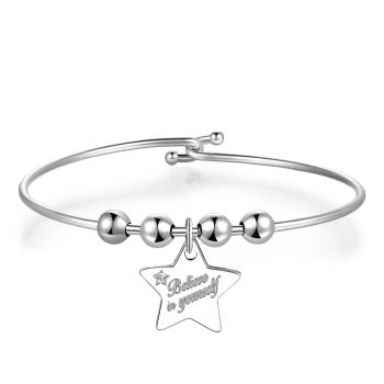 S'Agapõ Pevný oceľový náramok Believe in yourself Be My Always SBM37