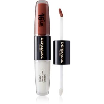 Dermacol 16H Lip Colour dlhotrvajúci rúž a lesk na pery odtieň 23 Mocha Brown 2x4 ml