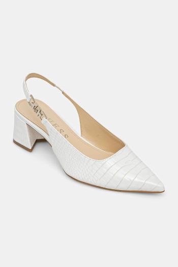 Lodičky Guess ZABELA biela farba, na podpätku, s otvorenou pätou, FLPZAB PEL05