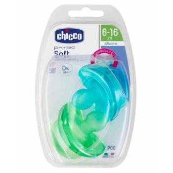 CHICCO Cumlík celosilikónový Physio Soft chlapec 6-16m 2 ks