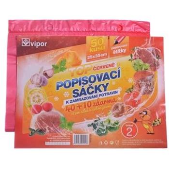 VIPOR Vrecko HDPE zmrazovacie 25 × 35 cm, 50 ks, červené (8594030940426)