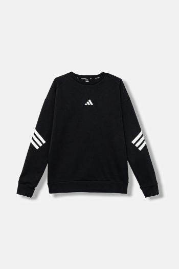 Detská mikina adidas čierna farba, s potlačou, JC7503