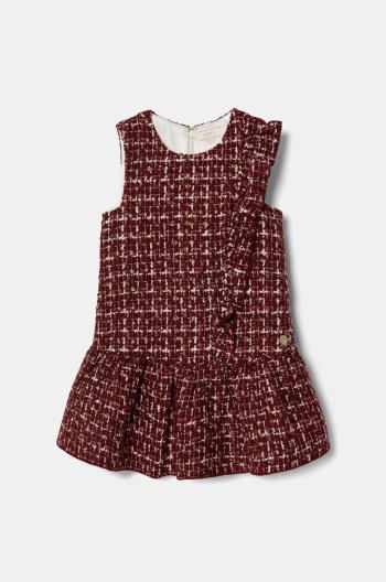 Dievčenské šaty Guess bordová farba, mini, áčkový strih, K4BK10 WGSP0