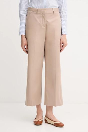 Nohavice Tommy Hilfiger béžová farba, široké, vysoký pás, WW0WW45791