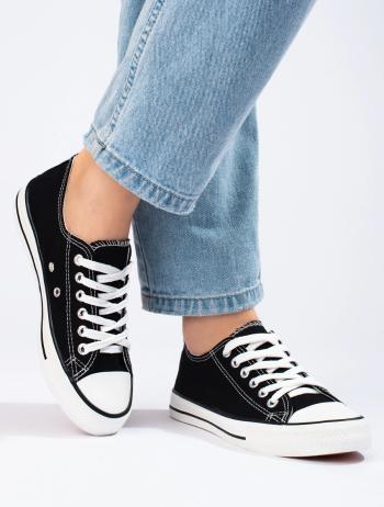 Trendy tenisky čierne ženy bez podpätku
