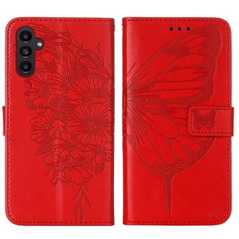 ART BUTTERFLY Peňaženkový obal pre Samsung Galaxy A25 5G červený