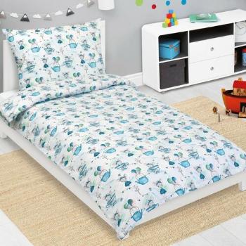 Lenjerie de pat pentru copii Bellatex Junior Mouse în ceașcă albastru, 140 x 200 cm, 70 x 90 cm
