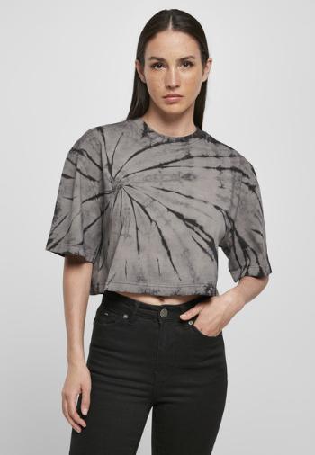 Urban Classics Ladies Oversized Cropped Tie Dye Tee black/asphalt - XXL