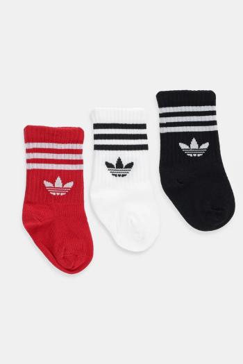Ponožky pre bábätká adidas Originals 3-pak červená farba, JW0332