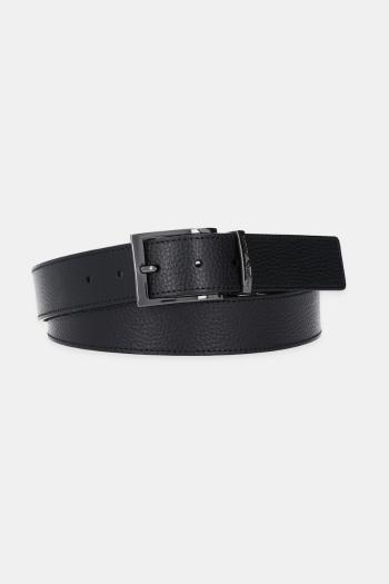 Obojstranný kožený opasok Emporio Armani čierna farba