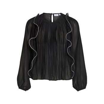 Vila  Top Metina L/S - Black  Blúzka Čierna