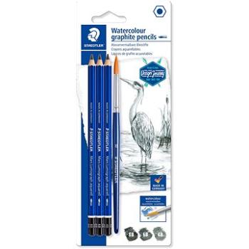 Staedtler Design Journey Lumograph, šesťhranná akvarelová - sada, 3 tvrdosti so štetcom (4007817052105)