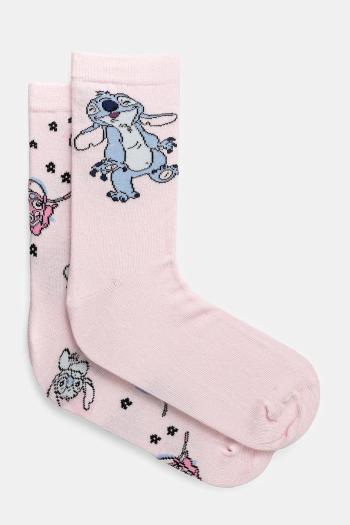 Detské ponožky United Colors of Benetton x Disney ružová farba, 6AO307043