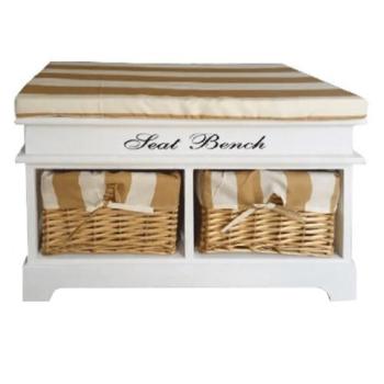 Bancă cu spațiu de depozitare Bench 4, miere,70 x 35 x 45 cm, naturală