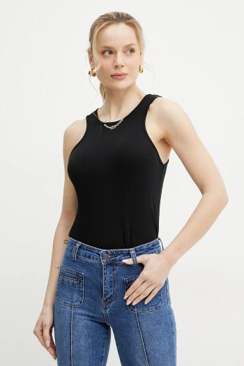 Bavlnený top Twinset čierna farba, 251TT2400