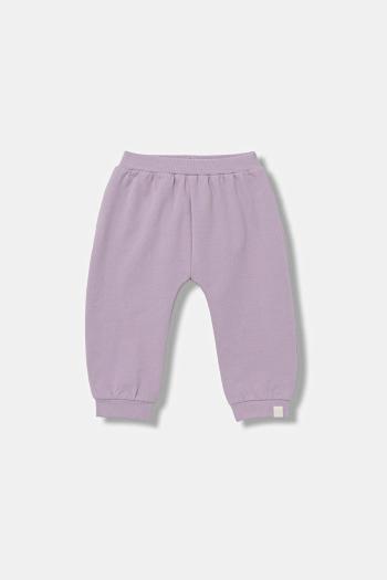 Detské tepláky United Colors of Benetton fialová farba, jednofarebné, 3MDSAF02C
