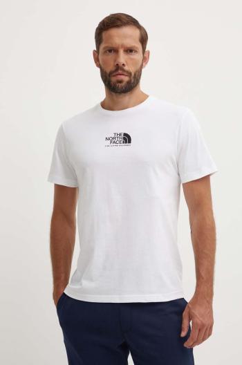 Bavlnené tričko The North Face M S/S Fine Alpine Equipment Tee 3 pánske, biela farba, s potlačou, NF0A87U3FN41