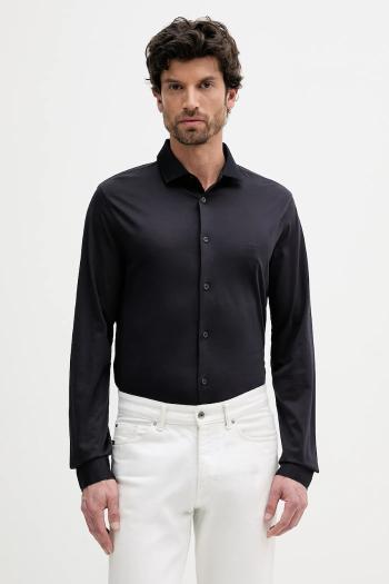 Bavlnená košeľa Armani Exchange tmavomodrá farba, slim, s klasickým golierom, XM000497 AF10364