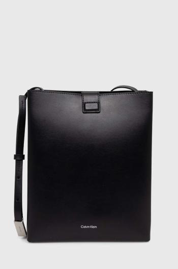 Kožená kabelka Calvin Klein čierna farba, K60K612649