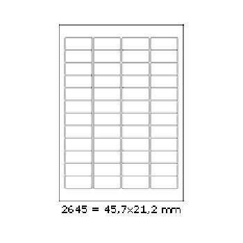 Samolepiace etikety 45,7 x 21,2 mm, 48 etikiet, A4, 100 listov