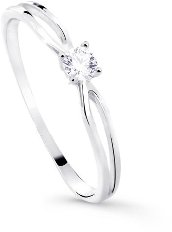Cutie Diamonds Trblietavý zásnubný prsteň z bieleho zlata s briliantom DZ8027-00-X-2 60 mm