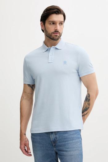 Bavlnené polo tričko Tommy Hilfiger čierna farba, s nášivkou, MW0MW33167