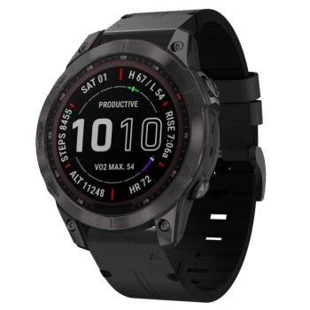 LEATHER Kožený remienok Garmin Fenix 7 / 7 Solar / 7 Sapphire čierny