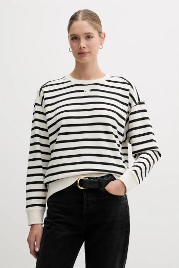Bavlnená mikina Dkny béžová farba, vzorovaná, DJ4T1344