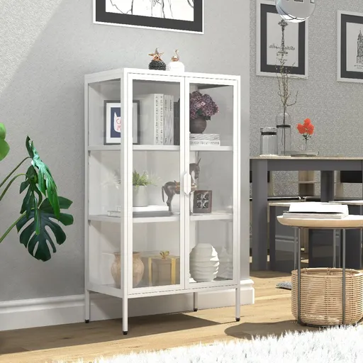 VCM Stojací vitrína „Floka M“, bílá