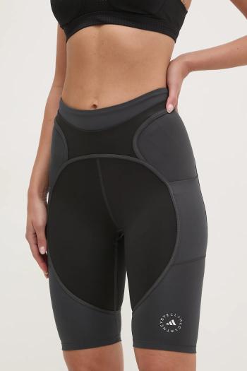 Tréningové šortky adidas by Stella McCartney Two-Tone čierna farba, vzorované, vysoký pás, JM0304