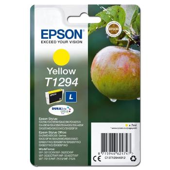 Epson originál ink C13T12944012, T1294, yellow, 485str., 7ml, Epson Stylus SX420W, 425W, Stylus Office BX305F, 320FW, žltá