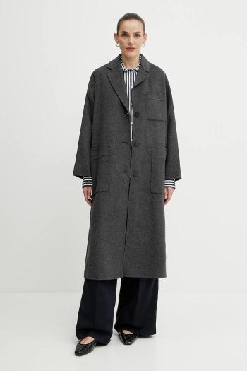 Vlnený kabát Weekend Max Mara šedá farba, prechodná, 2515011031600